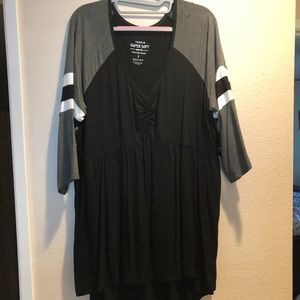 Torrid super soft baseball sleeve babydoll tee.